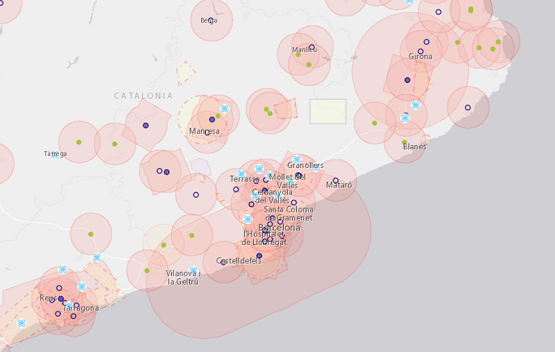 mapa sobre donde volar drones en Barcelona
